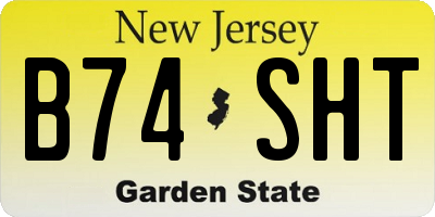 NJ license plate B74SHT