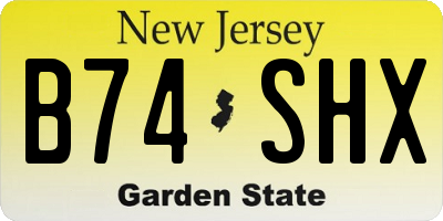 NJ license plate B74SHX