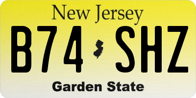 NJ license plate B74SHZ