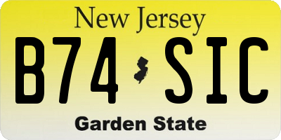NJ license plate B74SIC