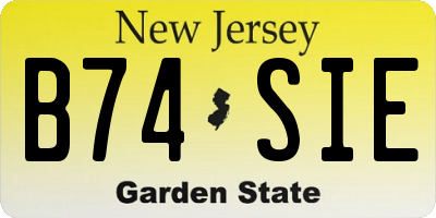 NJ license plate B74SIE