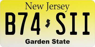 NJ license plate B74SII
