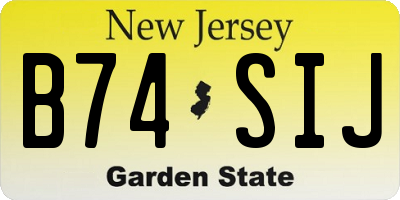 NJ license plate B74SIJ