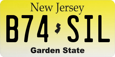 NJ license plate B74SIL