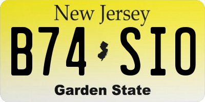 NJ license plate B74SIO