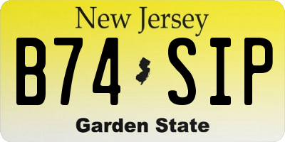 NJ license plate B74SIP