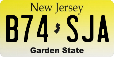 NJ license plate B74SJA