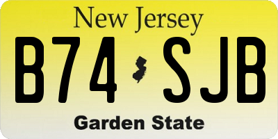 NJ license plate B74SJB