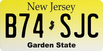 NJ license plate B74SJC