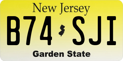 NJ license plate B74SJI