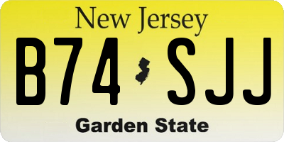 NJ license plate B74SJJ