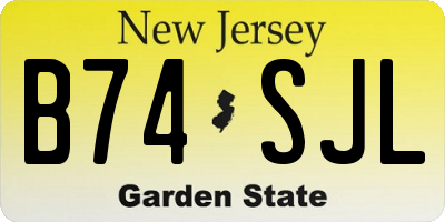 NJ license plate B74SJL