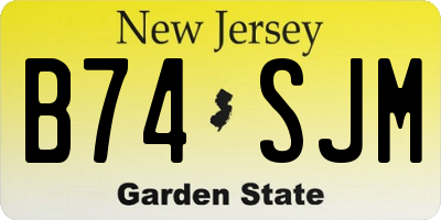 NJ license plate B74SJM