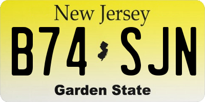 NJ license plate B74SJN