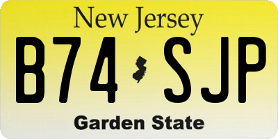 NJ license plate B74SJP