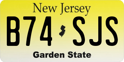 NJ license plate B74SJS