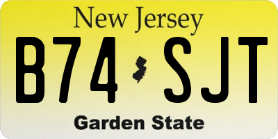 NJ license plate B74SJT