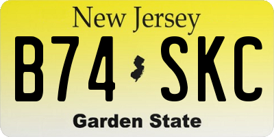NJ license plate B74SKC