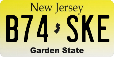 NJ license plate B74SKE