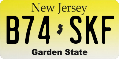 NJ license plate B74SKF