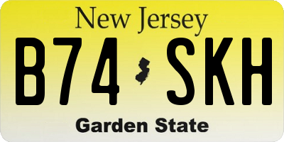 NJ license plate B74SKH
