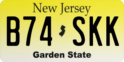 NJ license plate B74SKK