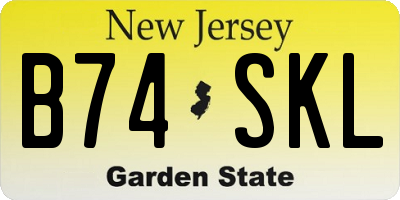 NJ license plate B74SKL