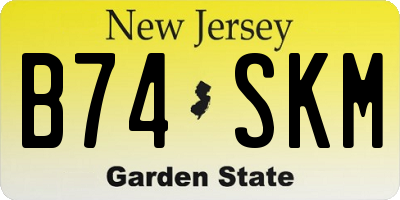 NJ license plate B74SKM