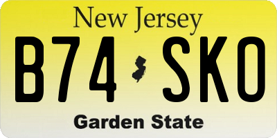NJ license plate B74SKO