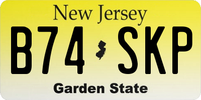 NJ license plate B74SKP