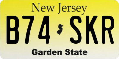 NJ license plate B74SKR