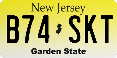 NJ license plate B74SKT