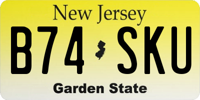NJ license plate B74SKU