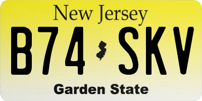 NJ license plate B74SKV