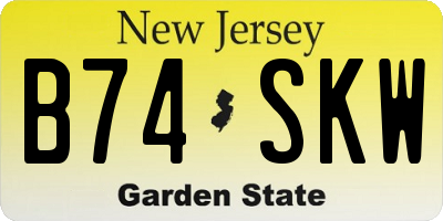 NJ license plate B74SKW