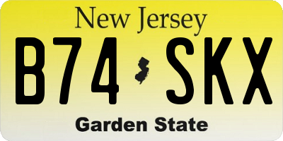 NJ license plate B74SKX