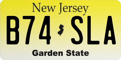 NJ license plate B74SLA