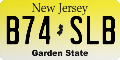 NJ license plate B74SLB