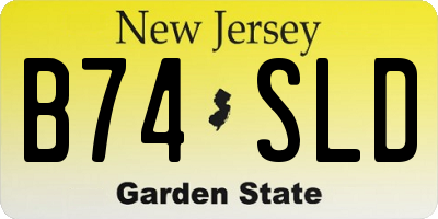 NJ license plate B74SLD