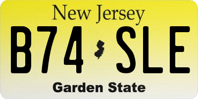 NJ license plate B74SLE