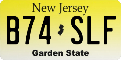 NJ license plate B74SLF
