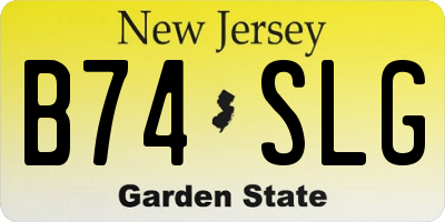NJ license plate B74SLG