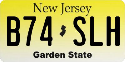 NJ license plate B74SLH