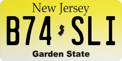 NJ license plate B74SLI