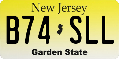 NJ license plate B74SLL