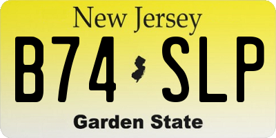 NJ license plate B74SLP