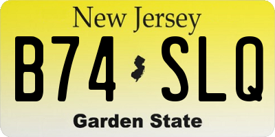 NJ license plate B74SLQ