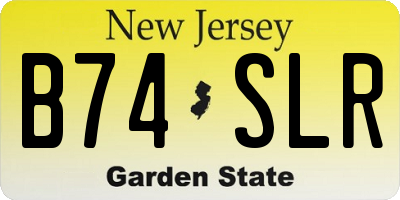 NJ license plate B74SLR