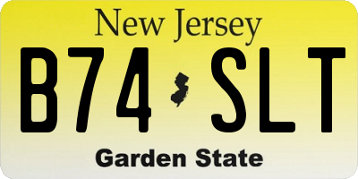 NJ license plate B74SLT