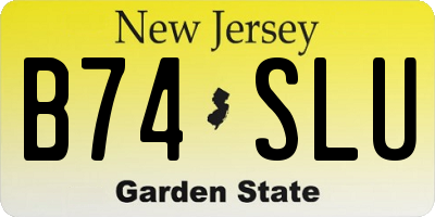NJ license plate B74SLU